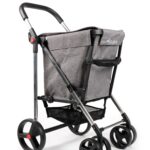 Klappbarer Einkaufstrolley Rolser Basket Tweed 4 große Räder (2 drehbare)