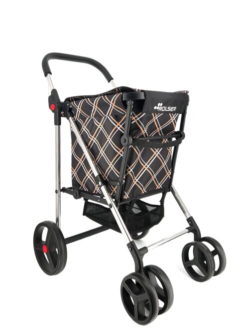 Rolser Basket Chiara 4 Big Wheel 2 Swivelling Foldable Shopping Trolley